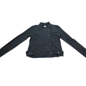 Converse One Star Blazer Jacket Womens M Black Formal Long Sleeve Button Front